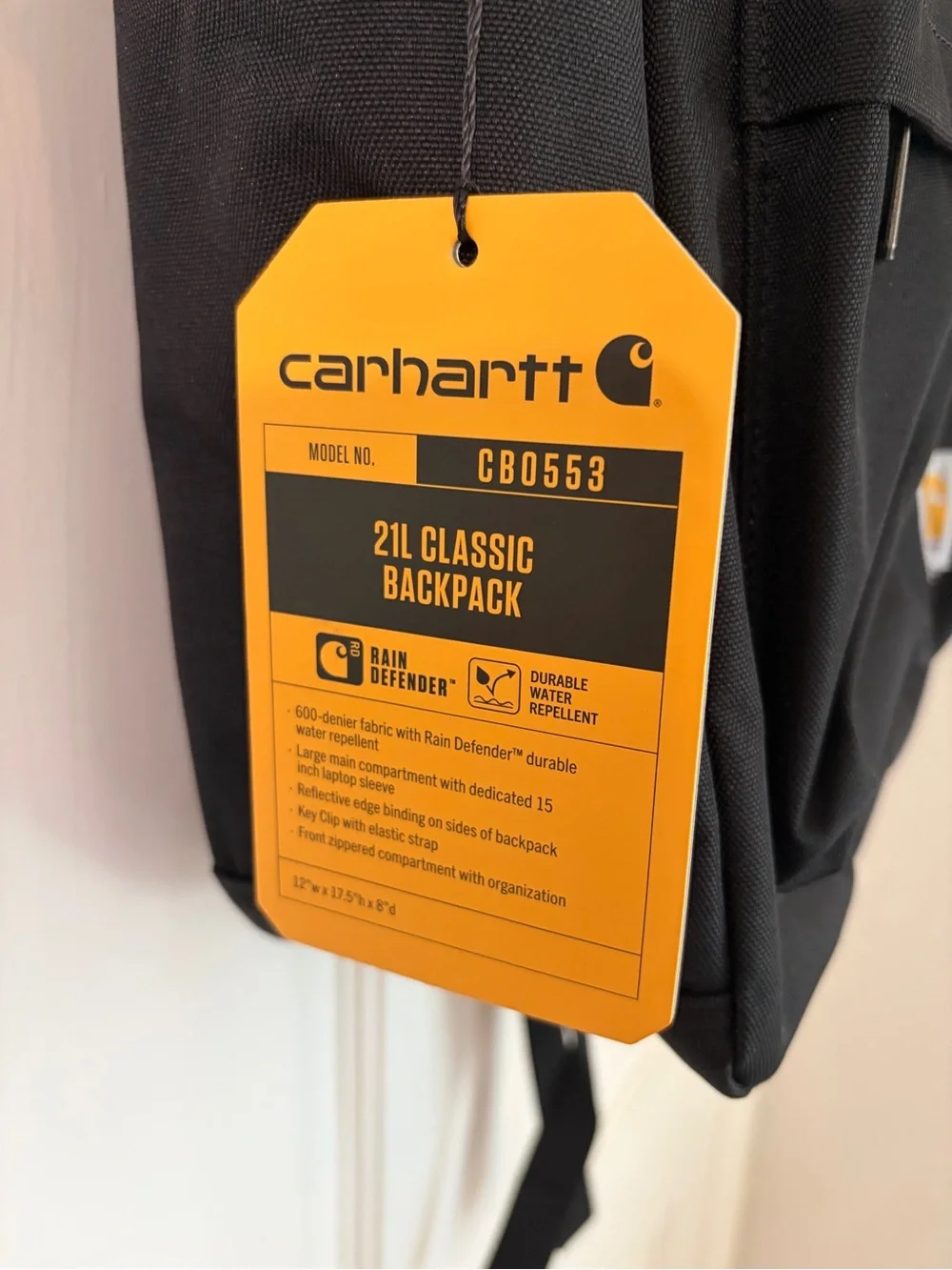 NWT Carhartt 21L Classic Backpack “EE&P Law” Black Backpack